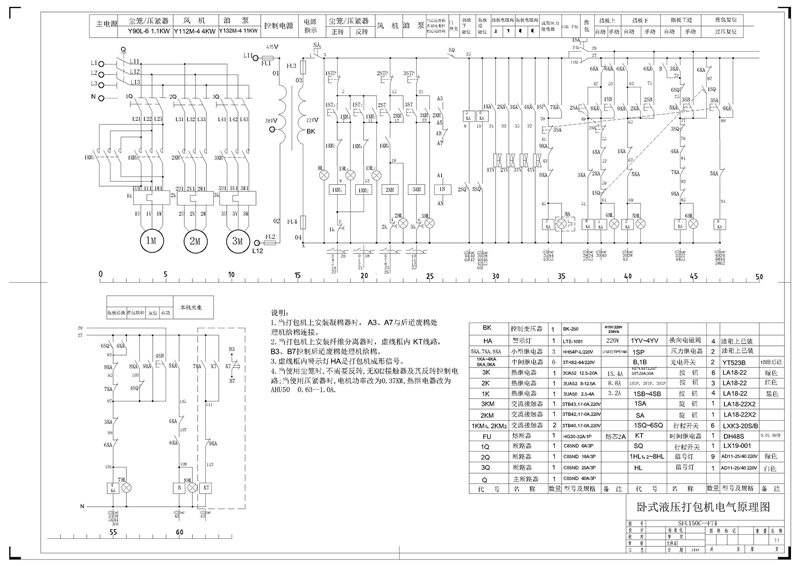 1 機(jī)器外形圖Outlook of the machine 2 地腳設(shè)計(jì)圖Ground Mounting Instruction 3 液壓原理圖Hydraulic Principle Figure 4 電氣原理圖Electricity Principle Figure 5 電氣連線圖Electrics Connection Figure 6 液壓油管聯(lián)接示意圖Hydraulic Oil Pipes Connection Figure 7 壓棉小車調(diào)整示意圖Cotton Press Cart Adjustment Figure 8 液壓元件安裝示意圖Hydraulic Components Set-up Figure